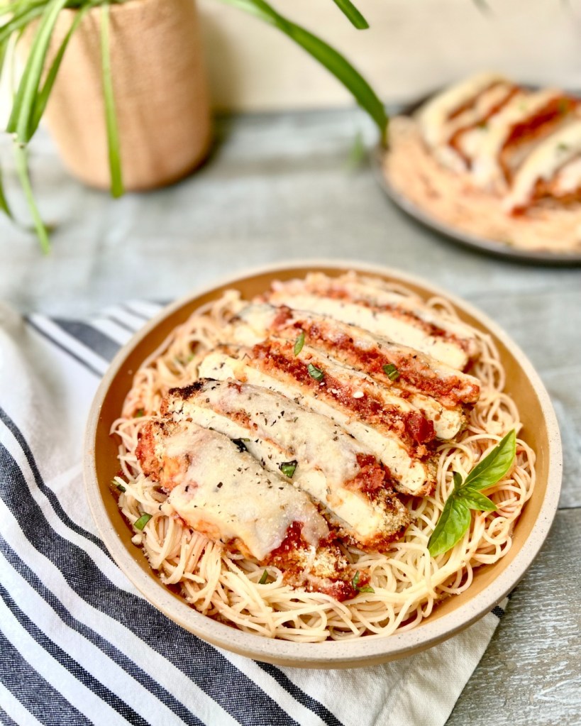Air Fried Tofu Parmigiano – Oh My Avocado Kitchen Air Fried Tofu Parmigiano – Oh My Avocado Kitchen