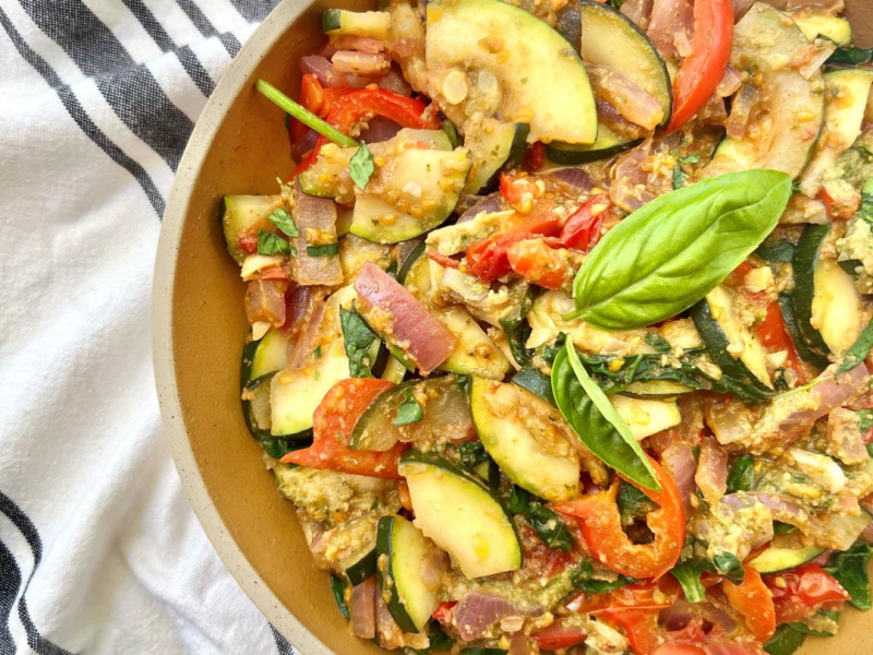 Garden Vegetable Pesto&nbsp;Sauté